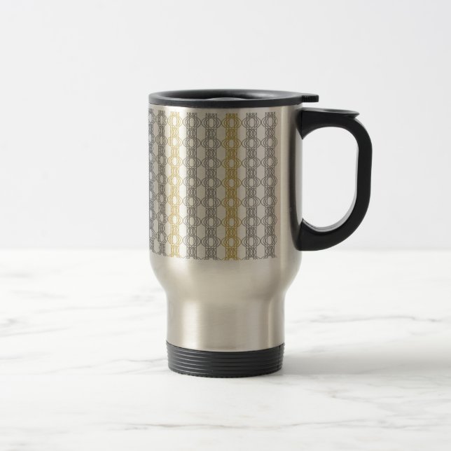 Silver and Gold Pattern Travel Mug (Right)