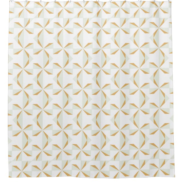 Silver and Gold Pinwheel Shower Curtain (Front)
