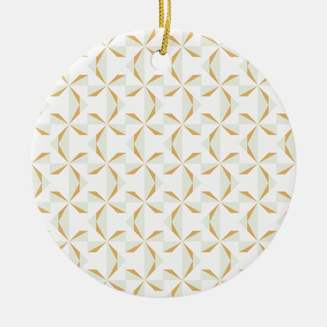 Silver and Gold Pinwheels Ceramic Tree Decoration (Front)