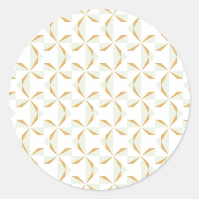 Silver and Gold Pinwheels Classic Round Sticker (Front)
