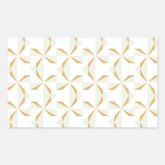 Silver and Gold Pinwheels Rectangular Sticker (Front)
