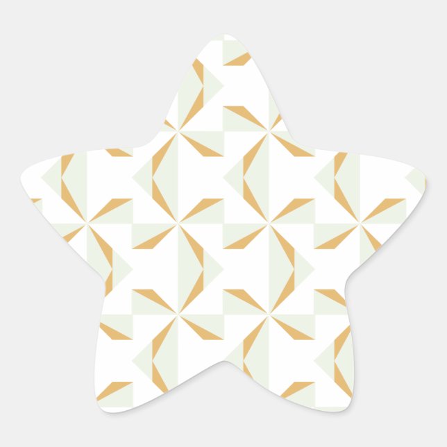 Silver and Gold Pinwheels Star Sticker (Front)