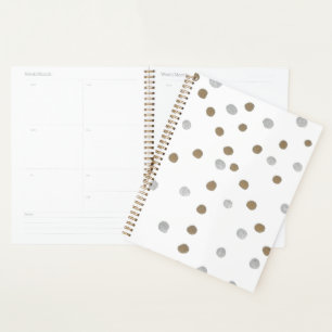 Silver and Gold Polka Dots  Planner