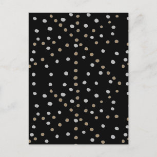 Silver and Gold Polka Dots Postcard