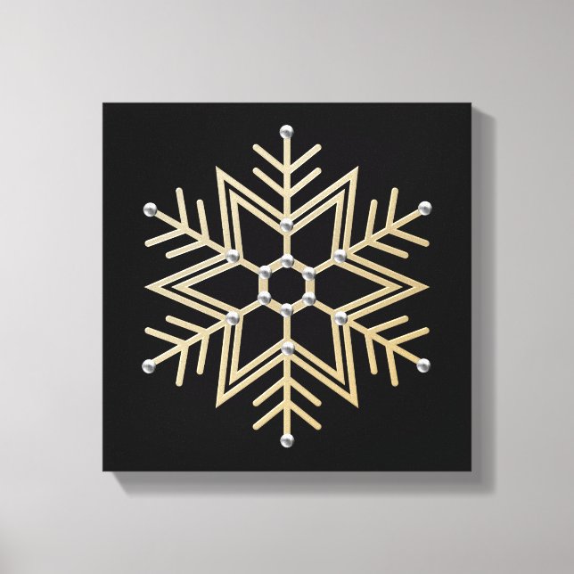 Silver and Gold Snowflake Canvas Print (Front)