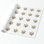 Silver and Gold Star of David Wrapping Paper<br><div class="desc">This wrapping paper features a "3-D" stacked silver and gold Star of David design.  Feel free to change the background colour and/or add your own picture and words by using Zazzle's great customisation tools!</div>