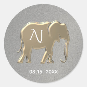 Silver and Gold  Wedding Favour Classic Round Sticker