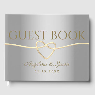 Silver and Gold Wedding Guest Book