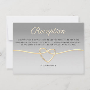 Silver and Gold Wedding Reception Card