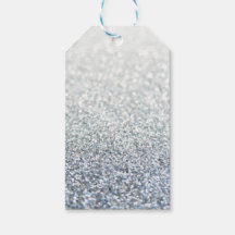 Silver and grey glittery gift tags