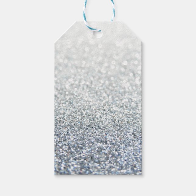Silver and grey glittery gift tags (Front)