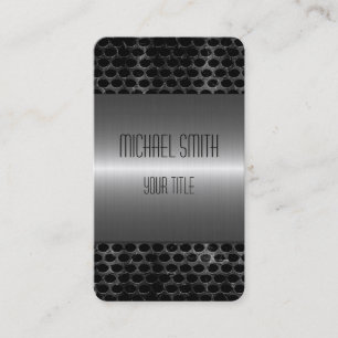 Silver and Grey Stainless Steel Metal Hole Business Card