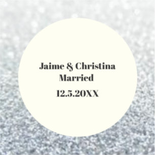 Silver and Ivory Wedding Favour Vinyl