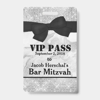 Silver and Marble VIP Party Badge ID Badge