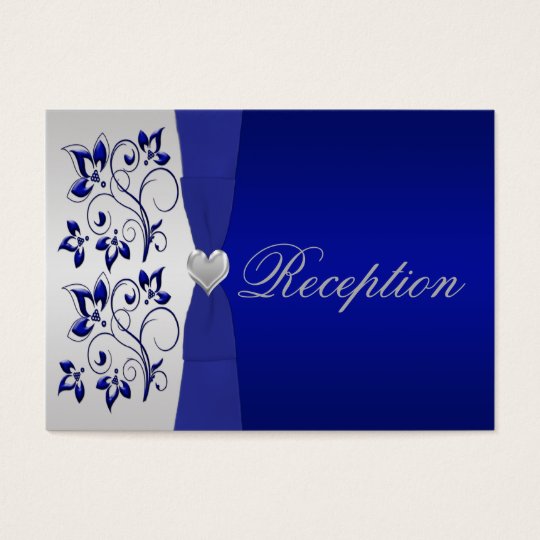 Silver and Navy Floral Enclosure Card