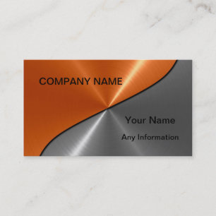 Silver and Orange Luxury Metal Business Cards 2