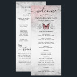 Silver and Pink Butterfly Wedding Programme<br><div class="desc">Looking for elegant program ideas for your wedding ceremony, quinceanera or other special celebration? Create your own beautiful pink butterfly wedding programs on this easy DIY template. The watercolor art by Raphaela Wilson depicts confetti and light pink monarch butterflies with a cool 3D effect over a rustic light grey stone...</div>