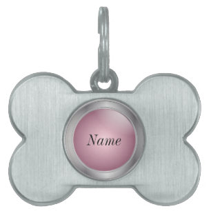 Silver and Pink DIY Name Pet Name Tag