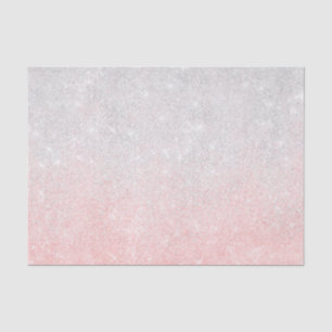 Silver and Pink Glitter Ombre Luxury Design Tissue Paper