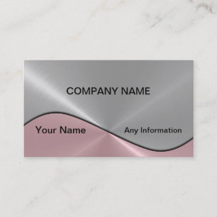 Silver and Pink Luxury Metal Business Cards 2