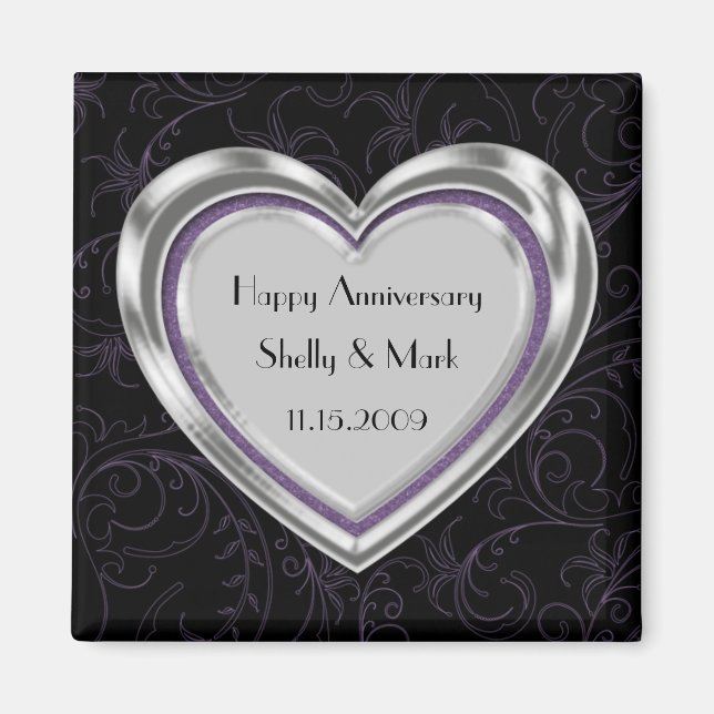 Silver and Purple Anniversary Magnet (Front)
