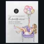 Silver and Purple Balloon Party Girl Grand Opening Flyer<br><div class="desc">Faux Glitter party planner grand opening flyer customizable to your specifics in hues of silver and purple</div>