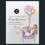 Silver and Purple Balloon Party Girl Grand Opening Flyer<br><div class="desc">Faux Glitter party planner grand opening flyer customizable to your specifics in hues of silver and purple</div>