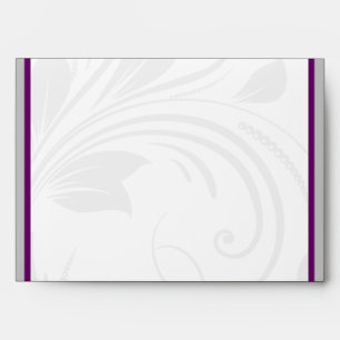 Silver and Purple Floral Heart Wedding Envelope