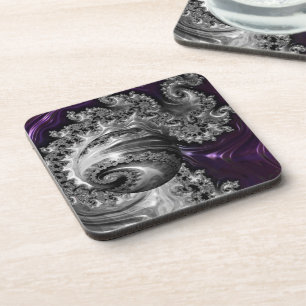 Silver and Purple Fractal Vortex Coaster