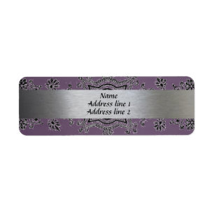 Silver and Purple Metallic Address labels