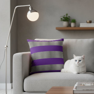 Silver and Purple Pillows   Decorative Accent