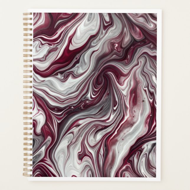 Silver and Purple Swirl Planner (Front)