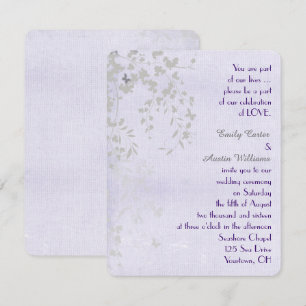 Silver and Purple Wedding Butterflies Invitation