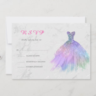 Silver and Rainbow Dress sweet sixteen RSVP 