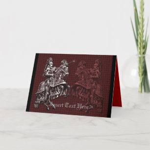 Silver and Red Mediaeval Knights Greeting Card
