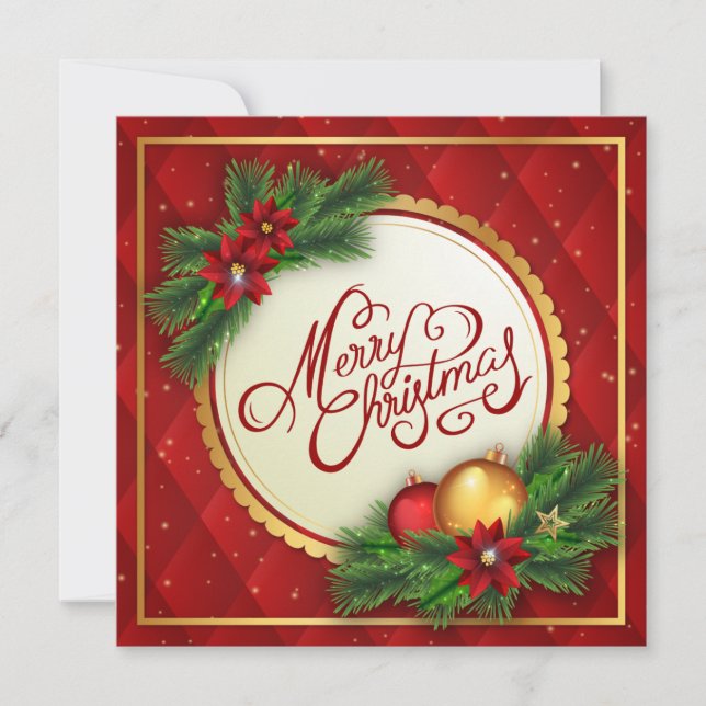 Silver and Red Merry Christmas | Invitation (Front)