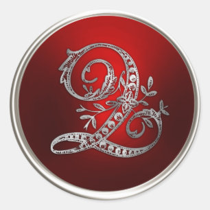 Silver and Red Monogram Q Envelope Seal