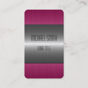 Silver and Red Stainless Steel Metal Hole Business Card