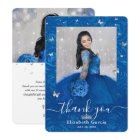 Silver and Royal Blue Quinceañera 2 Photo Birthday
