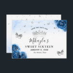 Silver and Royal Blue Roses Elegant Save The Date<br><div class="desc">Celebrating an elegant princess themed royal blue and silver party, and looking for great matching stationery ideas? Create your own DIY template save the date invitations that are easy to have personalized with your name and other details. The floral watercolor art by Raphaela Wilson features royal blue roses accented in...</div>