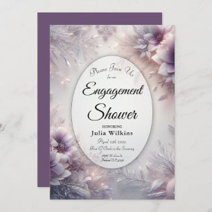Silver and Soft Amethyst Winter Engagement Shower Invitation