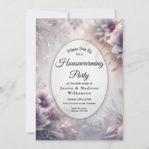 Silver and Soft Amethyst Winter Housewarming Party Invitation