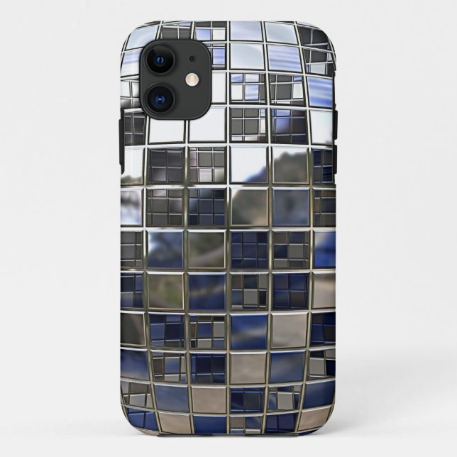 Silver and some Blue Disco Ball Mirrors Case-Mate iPhone Case (Back)