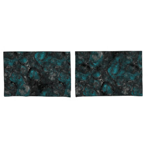 Silver and Turquoise Stone Abstract Pillowcase