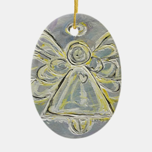Silver and White Angel Ornament (Front)