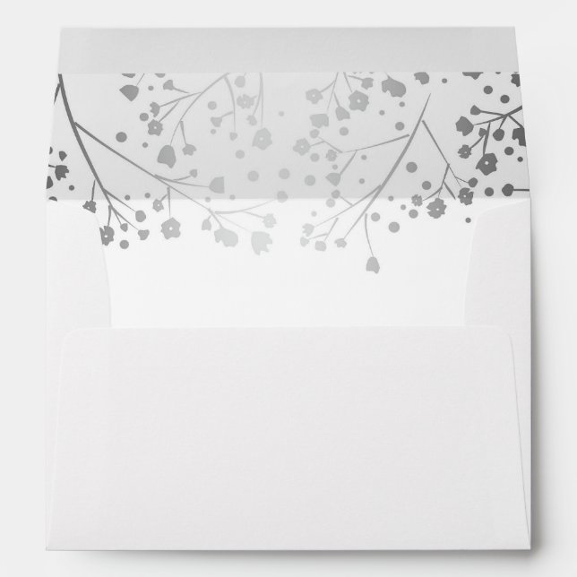 Silver and White baby's breath wedding Envelopes (Back (Bottom))