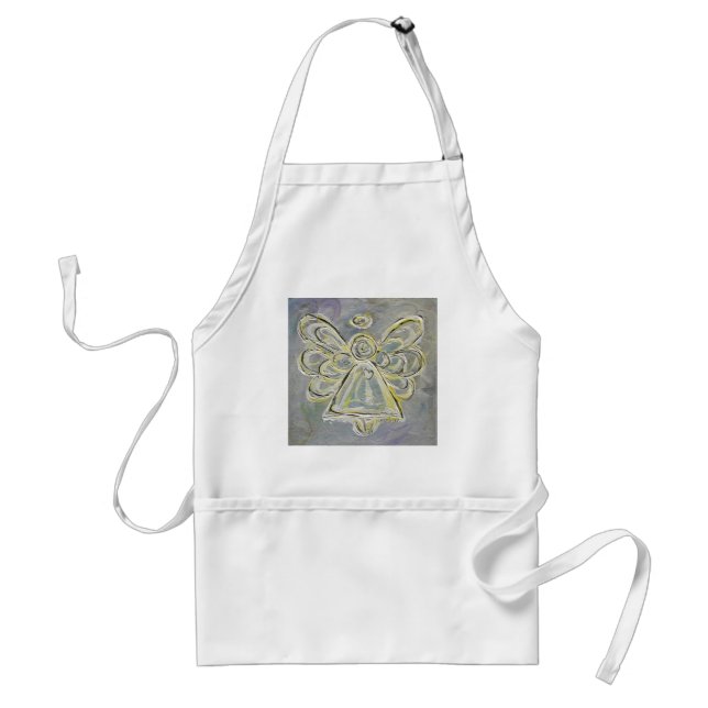 Silver and White Light Guardian Angel Apron (Front)