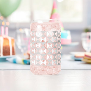 Silver and white mock crystal can glass