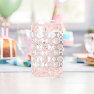 Silver and white mock crystal can glass