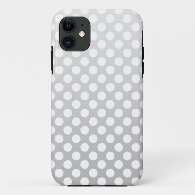 Silver and White Polka Dots Case-Mate iPhone Case (Back)